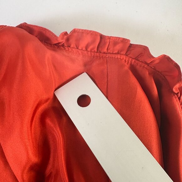 Maeve Anthropologie Horizon Line Scalloped Tiered Dress Size 2 Black Orange Silk - Picture 14 of 15